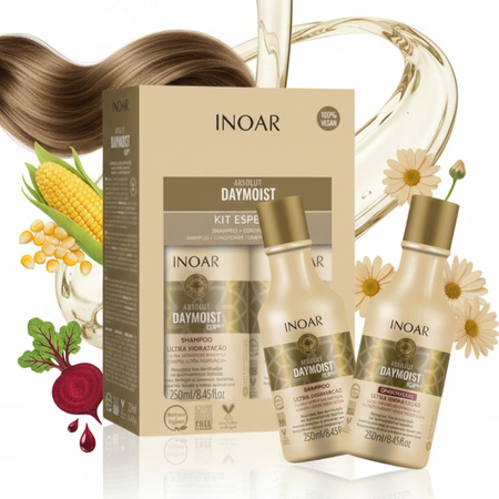 Zestaw Prezentowy do Włosów po Keratynie 2x250ml Inoar absolut daymoist