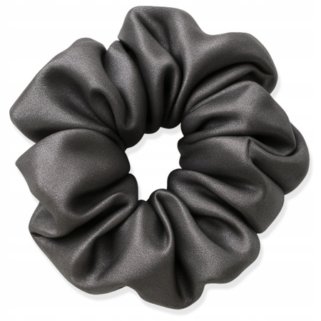  Jedwabna gumka do włosów Scrunchie 100% naturalny jedwab Grafitowa