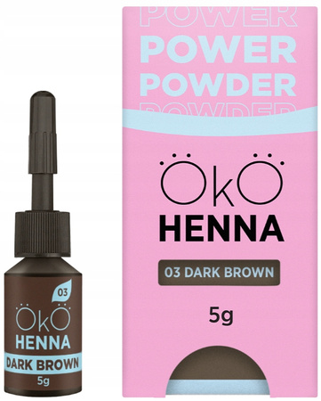 Henna pudrowa do brwi Power Powder DARK BROWN 03 ciemnobrązowa 5g OkO