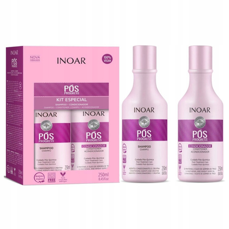 Zestaw Prezentowy szampon odżwyka Po Keratynie 2x250ml Inoar pos progress