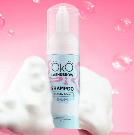 Profesjonalny Szampon w piance do brwi i rzęs 3w1 oczyszcza 150ml OkO