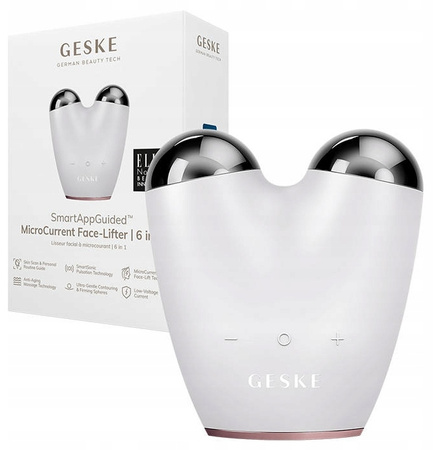 Geske mikroprądowy lifting twarzy masażer wodoodporny 6w1 z aplikacją