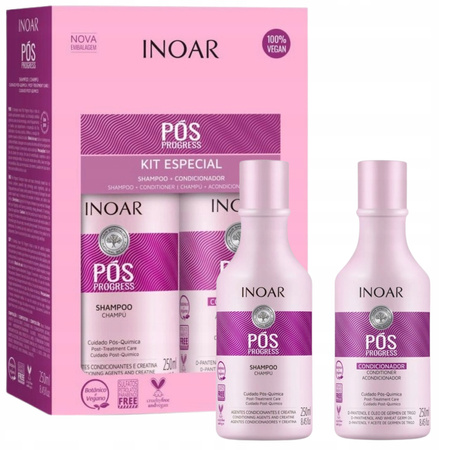 Zestaw Prezentowy szampon odżwyka Po Keratynie 2x250ml Inoar pos progress