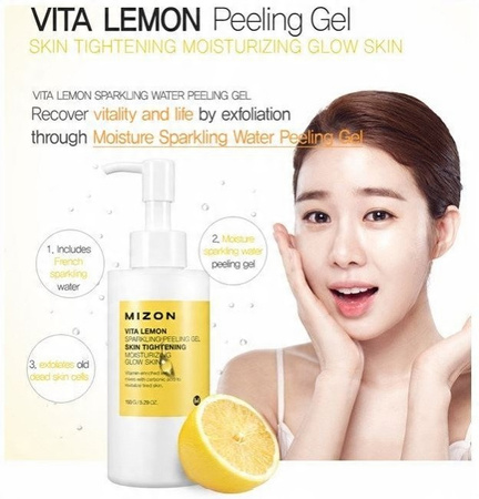 Mizon Vita Lemon Sparkling Peeling Gel, enzymatyczny, oczyszczający 145ml