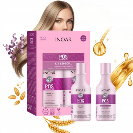 Zestaw Prezentowy szampon odżwyka Po Keratynie 2x250ml Inoar pos progress