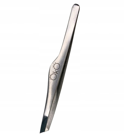 Pęseta do brwi ze skośnymi końcówkami Ręcznie ostrzona profesjonalna 01 OkO