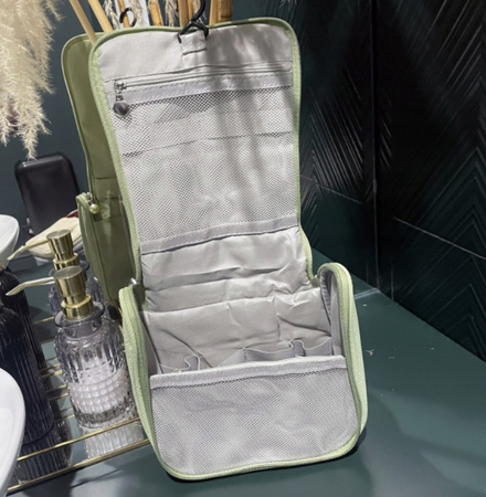 Kosmetyczka wisząca podróżna wodoodporna organizer seledynowa 20x9x19cm