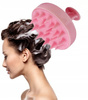Masażer do skóry głowy na sucho i mokro myjka, szczotka silikonowa różowa
