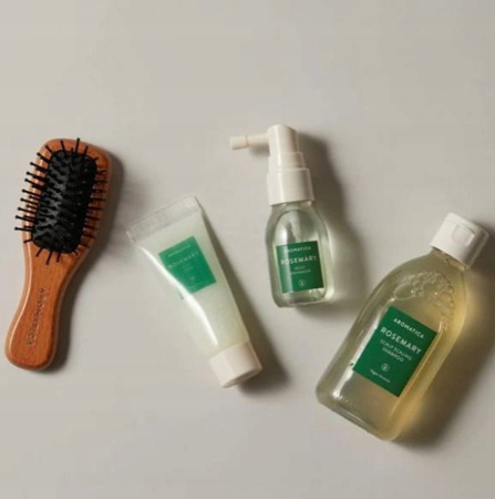 Aromatica Rosemary Scalp Scaling Trial Kit miniatury do włosów + szczotka