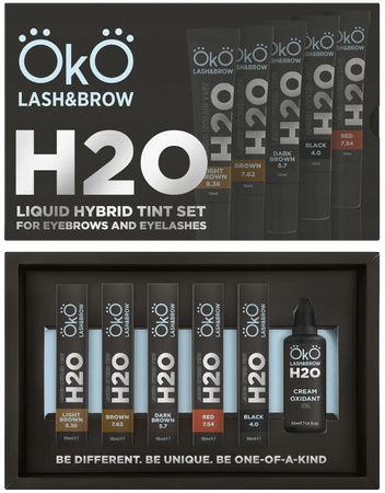 Zestaw farby do brwi i rzęs oksydant H20 Liquid Hybrid Tint Set OkO