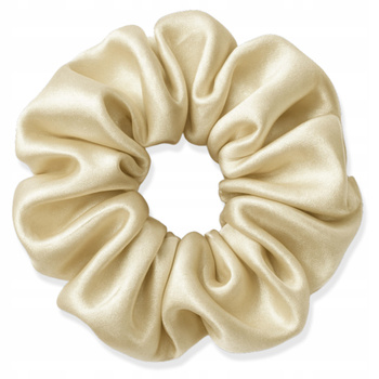 Jedwabna gumka do włosów Scrunchie 100% naturalny jedwab Champagne