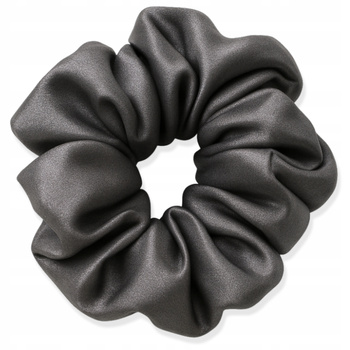Jedwabna gumka do włosów Scrunchie 100% naturalny jedwab Grafitowa