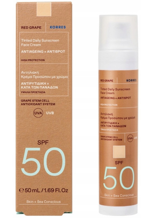 Korres Red Grape Tinted Sunscreen SPF50 koloryzujący krem UV do twarzy 50ml
