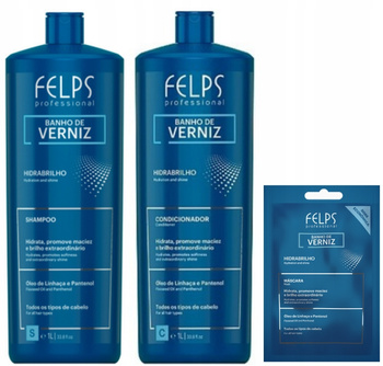 FELPS VERNIZ Zestaw szampon i odżywka mega połysk po zabiegu 2x1000ml+maska