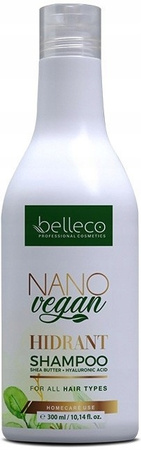 BELLECO Vegan Szampon po nanoplastii, bez SLS/SLES, nawilżenie 300ml