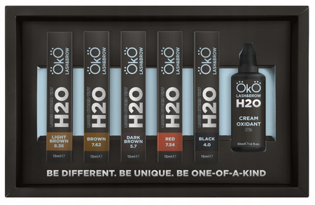 Zestaw farby do brwi i rzęs oksydant H20 Liquid Hybrid Tint Set OkO