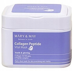 Maseczka w płacie do twarzy MARY&MAY Collagen Peptide Vital Mask 30sztuk
