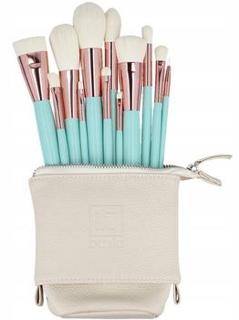 ilu Basic Set Makeup Brushes Zestaw 12 pędzli do makijażu turkusowe + etui