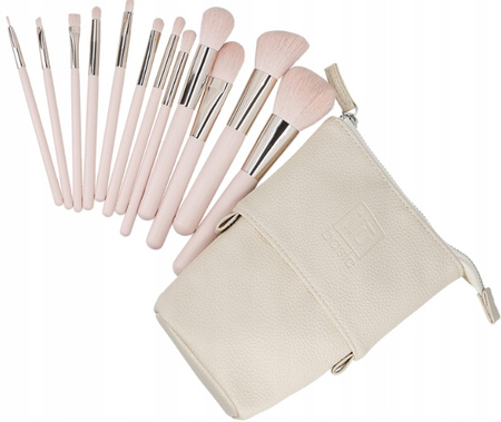 ilu Basic Set 12 Makeup Brushes Zestaw 12 pędzli do makijażu różowe + etui