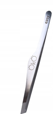 Profesjonalna pęseta do brwi ze skośnymi końcówkami 02 ręcznie ostrzona OkO