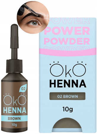 Henna pudrowa do brwi Power Powder BROWN 02 brązowa 5g OkO