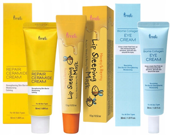 PRRETI Zestaw kosmetyków Krem ceramidowy krem pod oczy maska do ust prezent