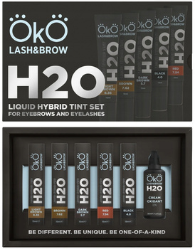 Zestaw farby do brwi i rzęs oksydant H20 Liquid Hybrid Tint Set OkO