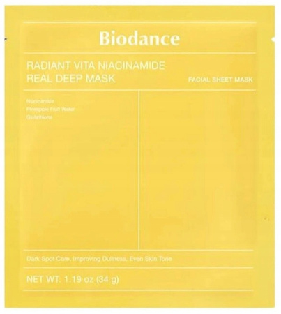 BIODANCE Radiant Vita Niacinamide Mask rozjaśnia, nawilża 4 szt. ORYGINALNE