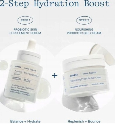 Korres Greek Yoghurt ZESTAW odżywczy krem 40 ml + serum probiotyczne 15 ml