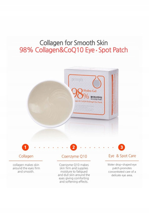 PETITFEE 98% Collagen Coenzyme Q10 Płatki pod oczy nawilżające 60szt.