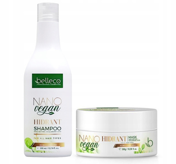 BELLECO VEGAN Zestaw Szampon + odżywka po zabiegu nanoplastii 2x 300ml