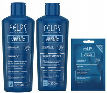 FELPS VERNIZ Zestaw szampon i odżywka, mega połysk po zabiegu 2x250ml+maska