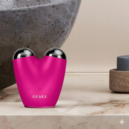 Masażer Liftingujący do twarzy z Mikroprądami 6w1 aplikacja GESKE różowy