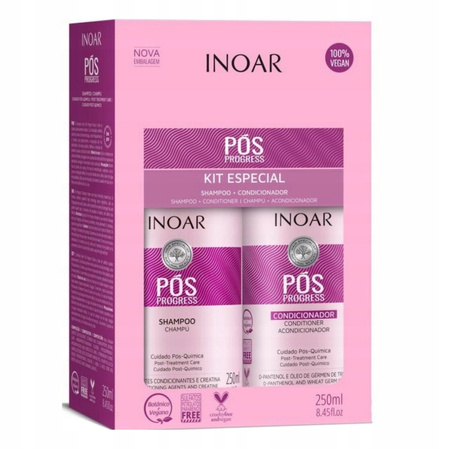 Zestaw Prezentowy szampon odżwyka Po Keratynie 2x250ml Inoar pos progress