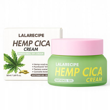 Krem do twarzy na zaczerwienienia łagodzący 50ml Lalarecipe Hemp Cica Cream