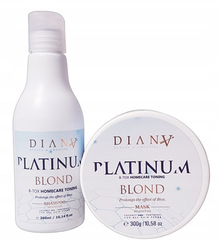 DIANA BEAUTY Platinum Zestaw po keratynie, btx do włosów blond 2x300ml