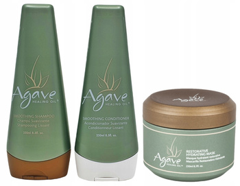 Zestaw AGAVE szampon + odżywka + maska po keratynie nano 3x250ml