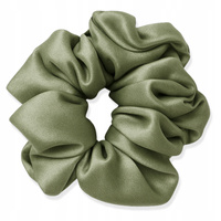 Jedwabna gumka do włosów Scrunchie 100% naturalny jedwab Pistacjowa
