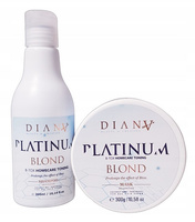 DIANA BEAUTY Platinum Zestaw po keratynie, btx do włosów blond 2x300ml