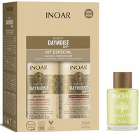 INOAR ABSOLUT DAYMOIST szampon + odżywka po keratynie 2x250ml + olejek 7ml