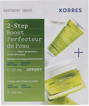 Korres Santorini Grape ZESTAW krem zwężający pory 40 ml + maska 20ml
